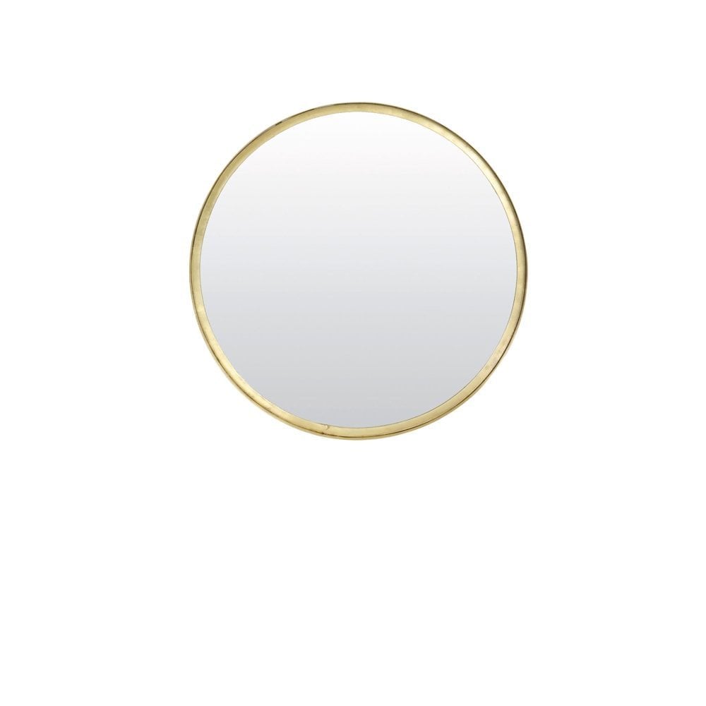 Vintage Brass Round Mirror 50cm