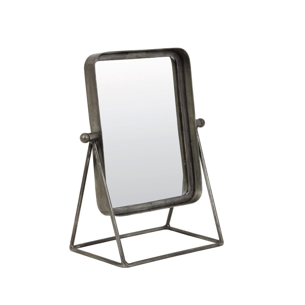 Antique Zinc Tapoe Rectangular Mirror 30x18x38cm