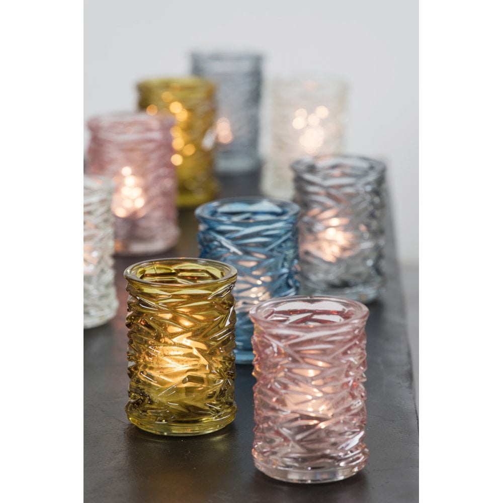 Monteux Grey Blue Tealight Holder - Ø7.5x10.5cm