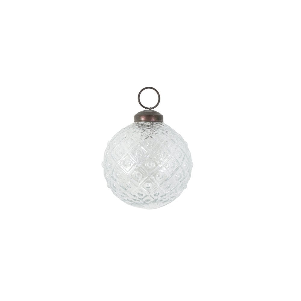 Elegant 7cm Clear Glass Rhombus Christmas Ornament