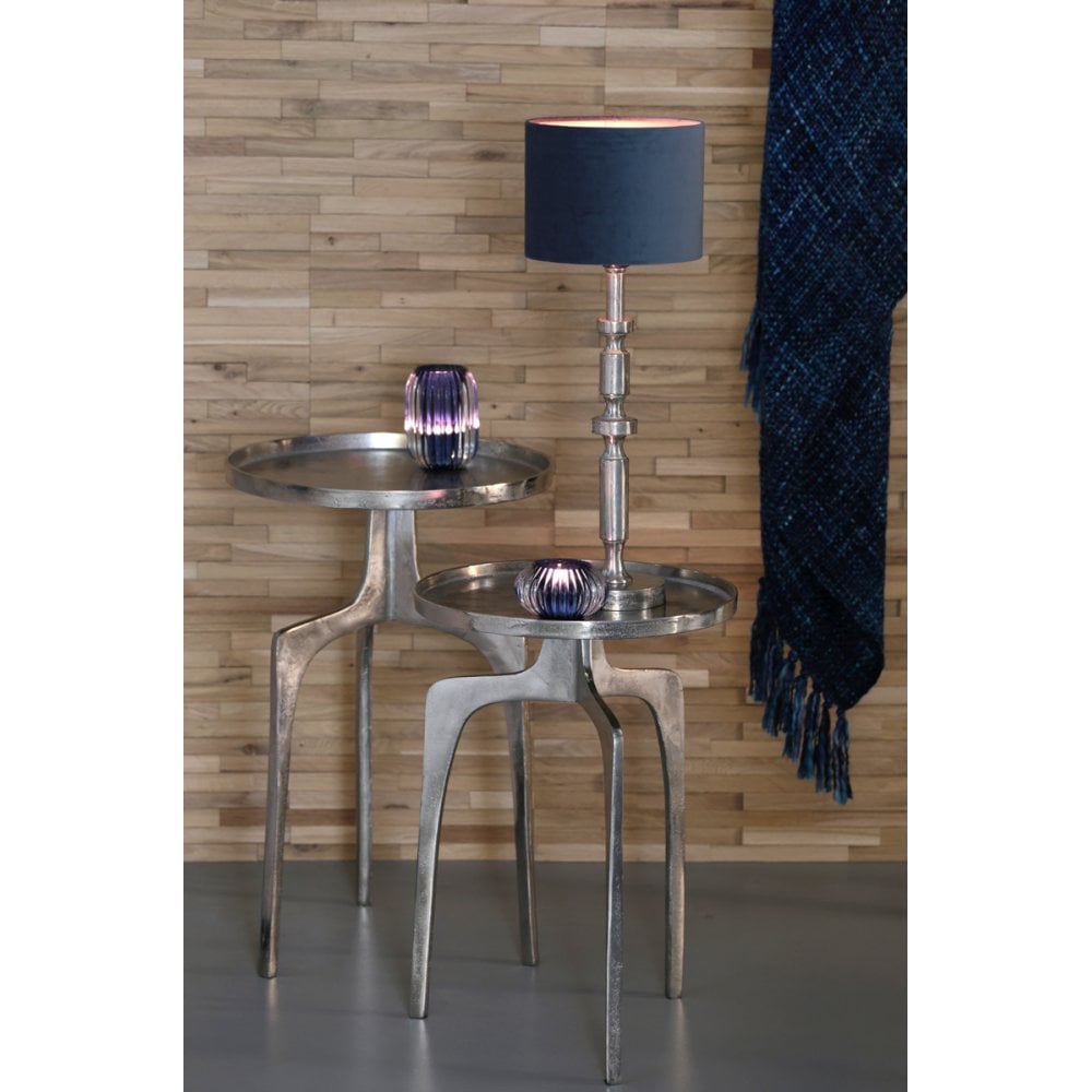 Dusty Blue Velours Cylinder Lamp Shade 20x20x15cm