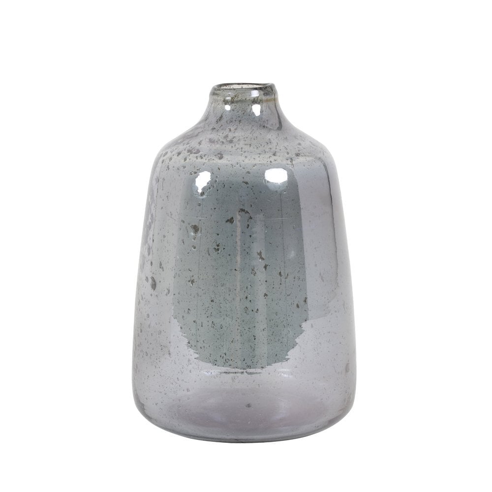 Elegant Blue Deoni Glass Vase, 20x30cm Stone Finish