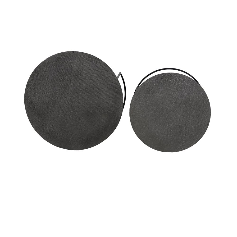 Stylish Round Coffee Table Duo: Rengo Black Nickel Finish