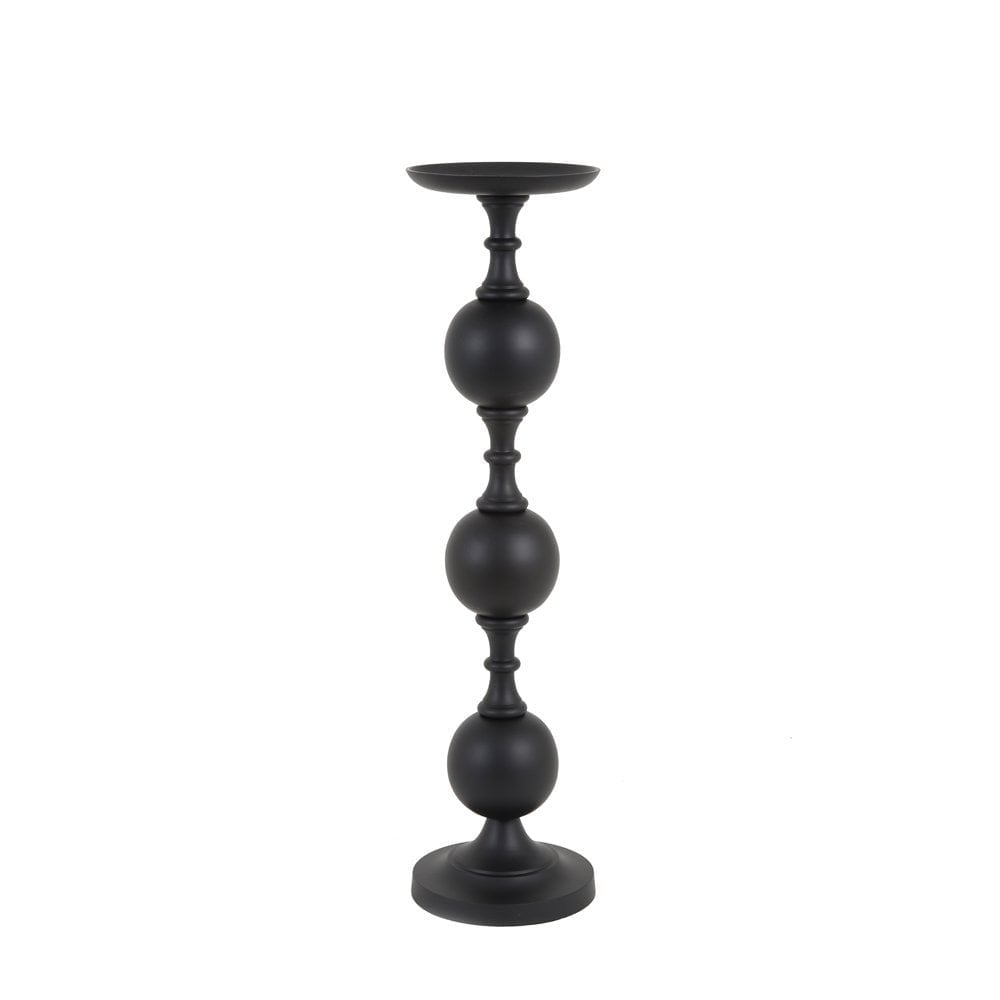 Elegant Tall Black Metal Candle Holder - 17x67cm