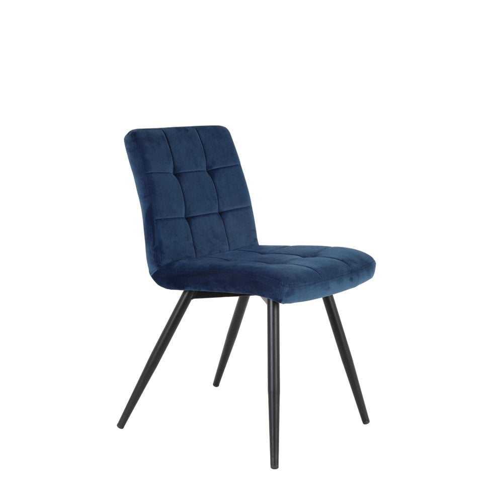 Velvet Elegance Dining Chair, 57x49x84cm, Blue