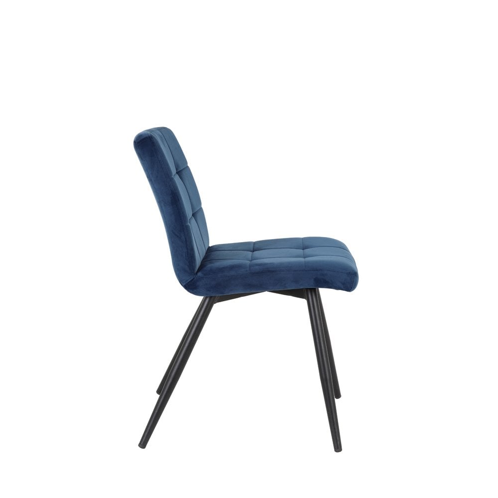 Velvet Elegance Dining Chair, 57x49x84cm, Blue
