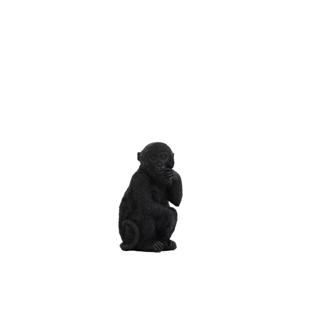 Black Matt Monkey Textile Ornament - 11cm