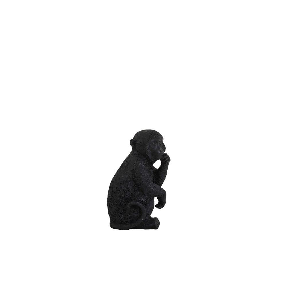 Black Matt Monkey Textile Ornament - 11cm