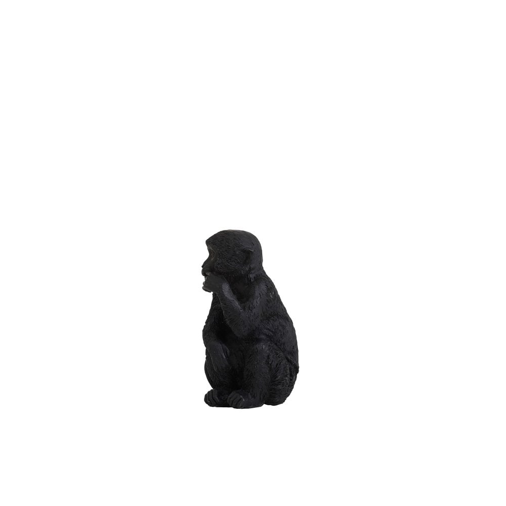 Black Matt Monkey Textile Ornament - 11cm