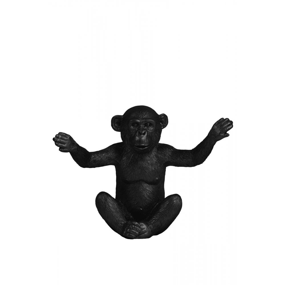 Trio of Black Monkey Ornaments: Matt Textile Decor (Set of 3)