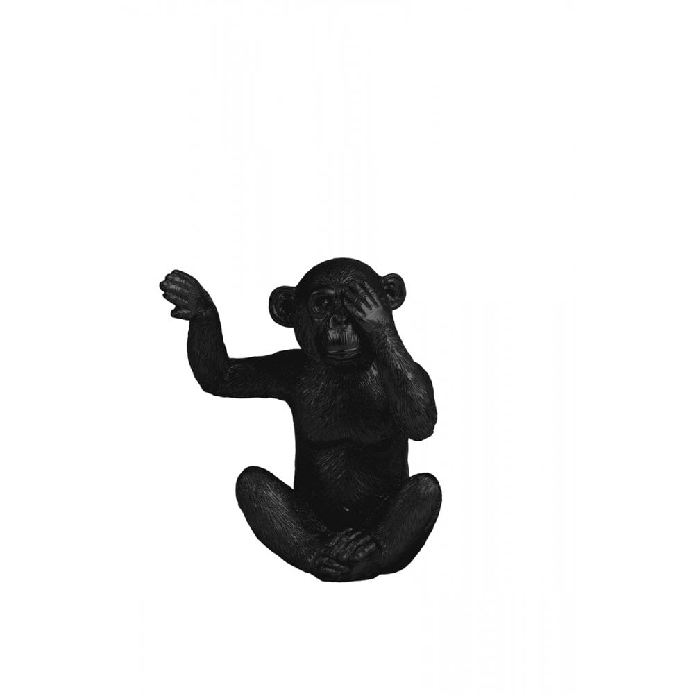 Trio of Black Monkey Ornaments: Matt Textile Decor (Set of 3)