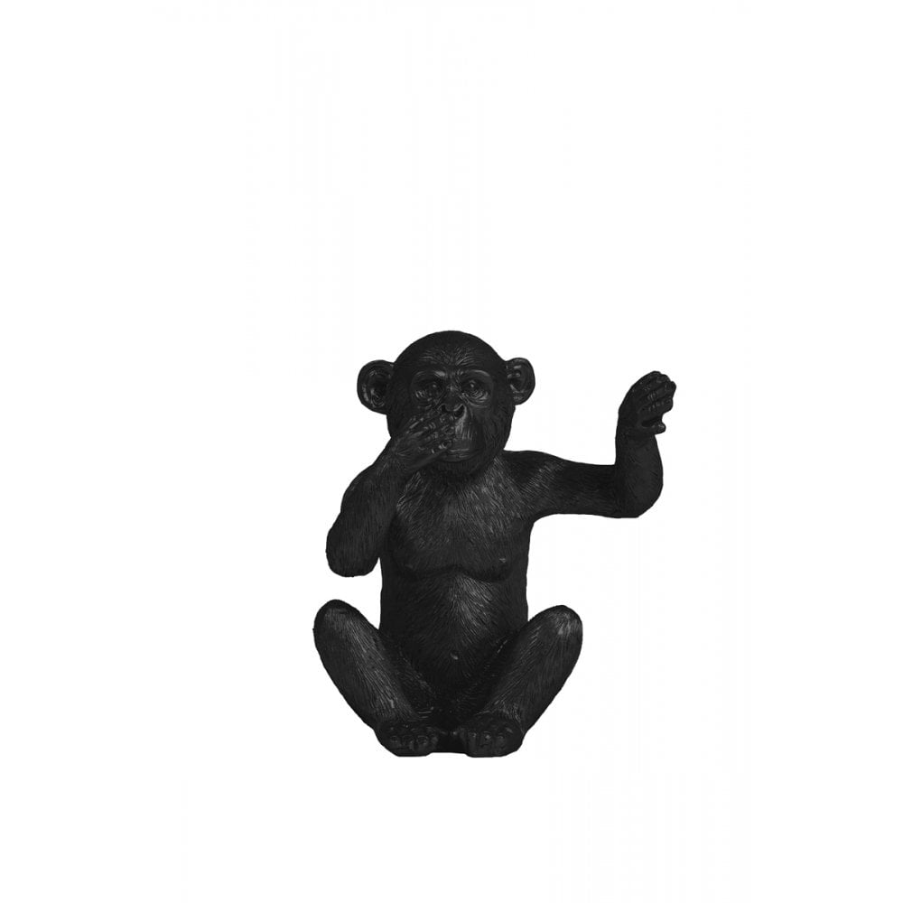 Trio of Black Monkey Ornaments: Matt Textile Decor (Set of 3)