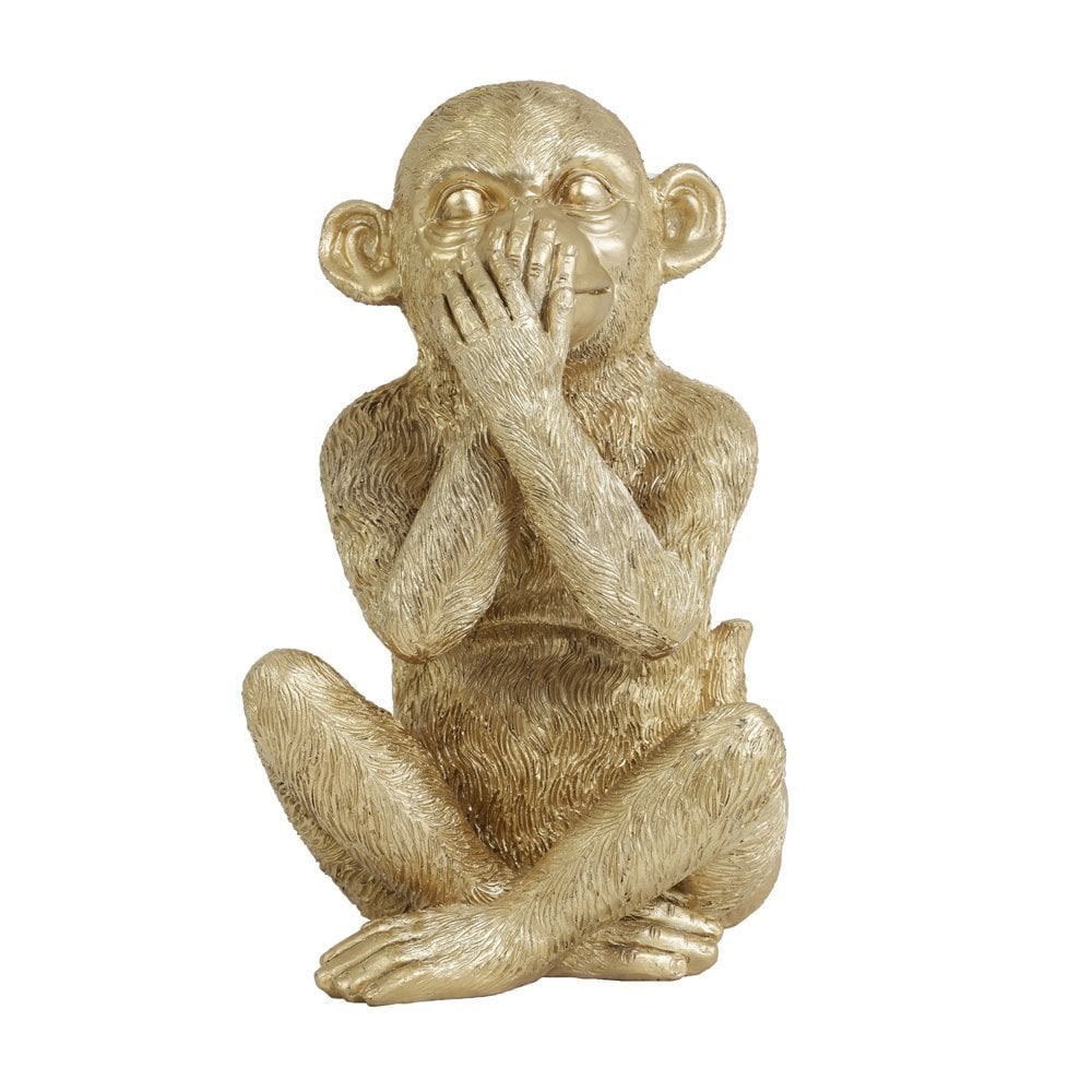 Majestic Gold Monkey Ornament - 16.5x16.5x26 cm