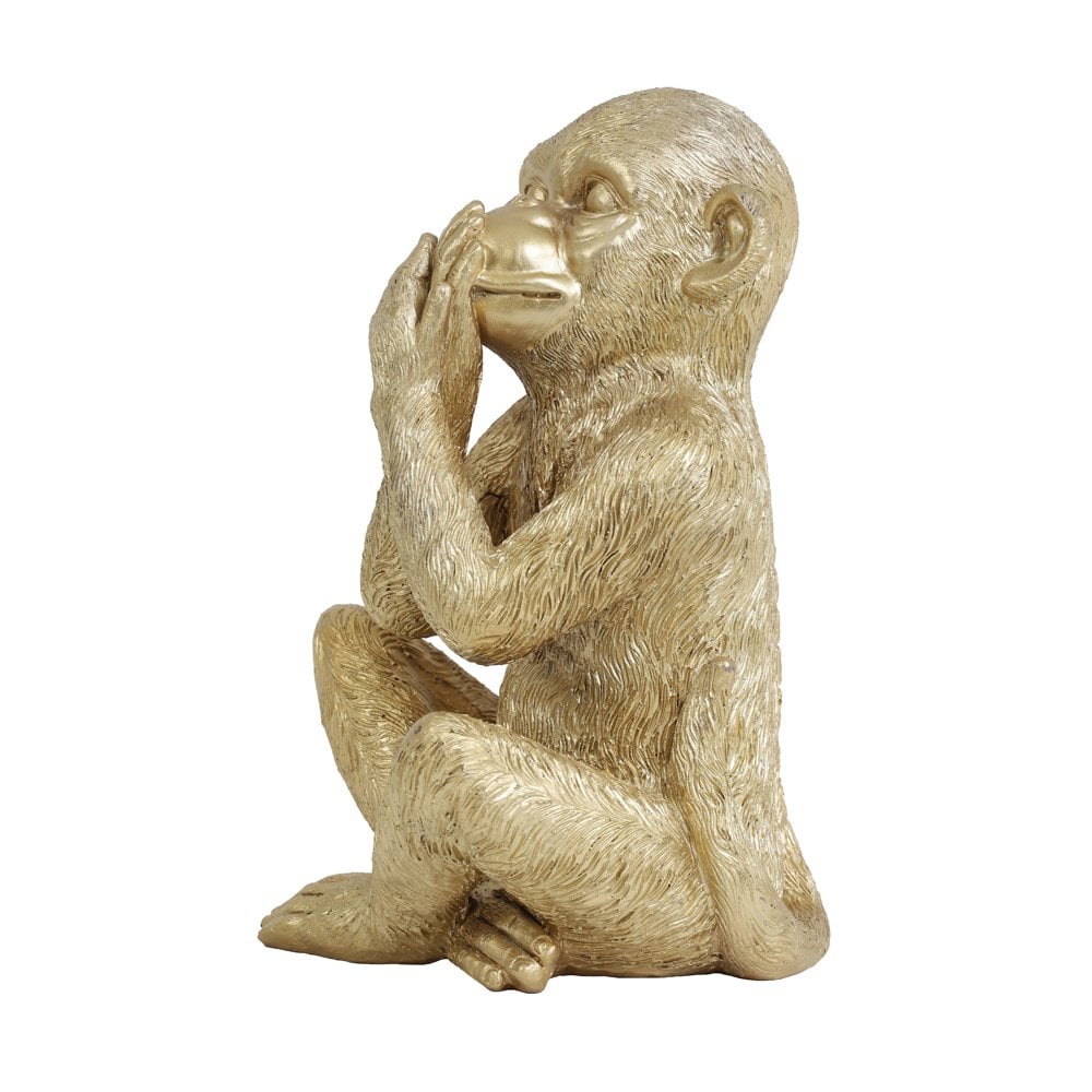 Majestic Gold Monkey Ornament - 16.5x16.5x26 cm