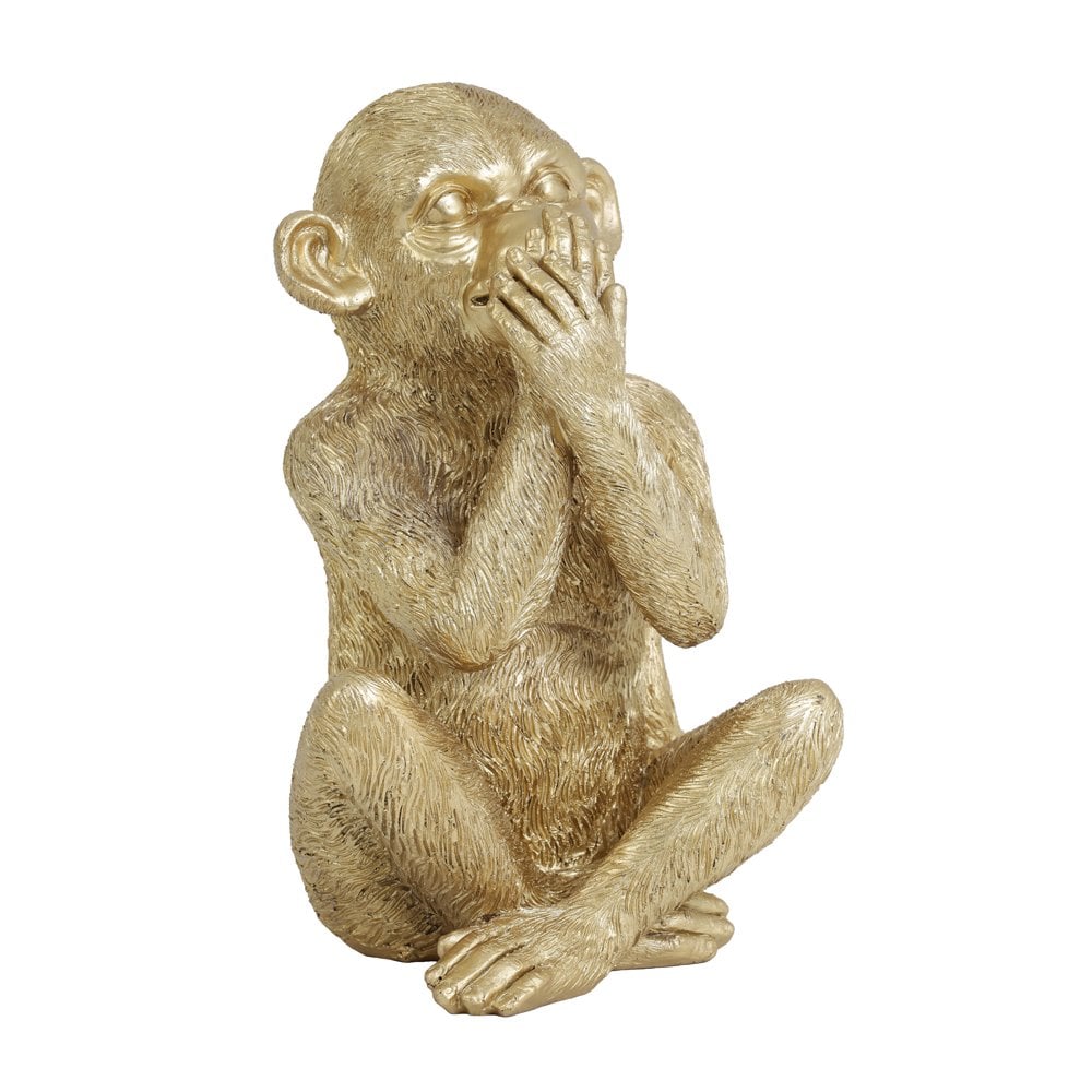 Majestic Gold Monkey Ornament - 16.5x16.5x26 cm