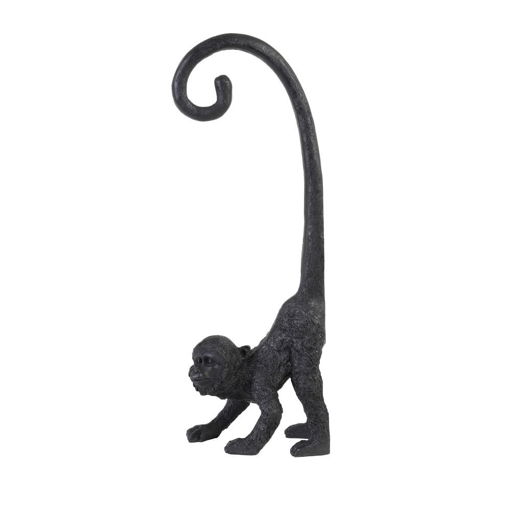 Elegantly Curious: Black Textile Monkey Wall Ornament