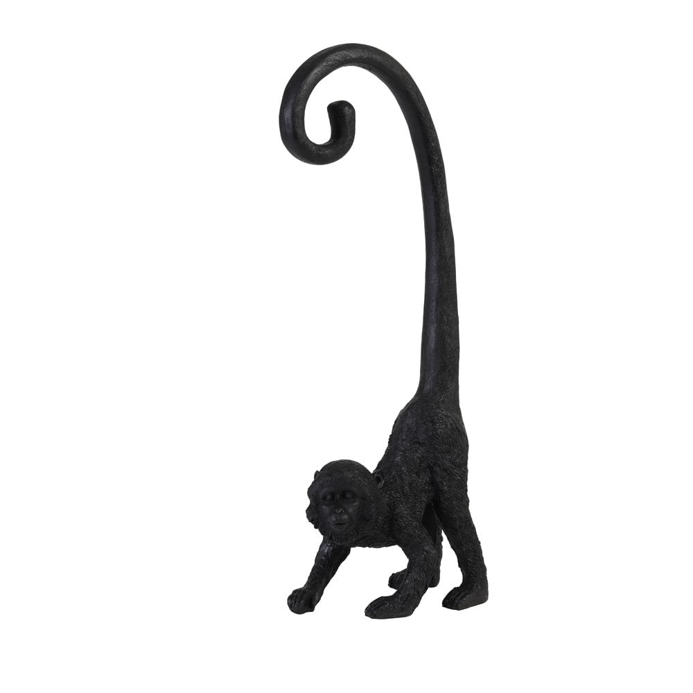 Elegantly Curious: Black Textile Monkey Wall Ornament