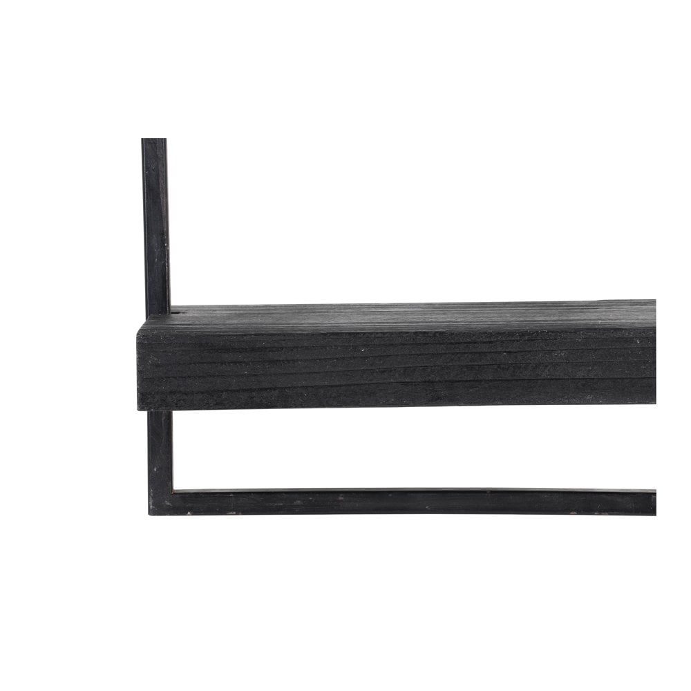 Maddison Black Rectangle Wooden Wall Shelf 30x15x50cm