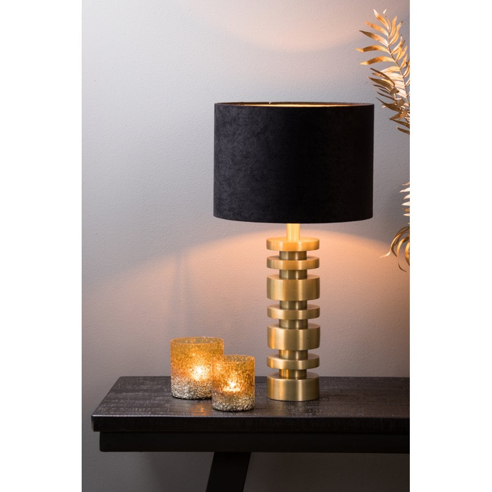 Elegant Velours Black Taupe Lamp Shade - 30x30x21cm