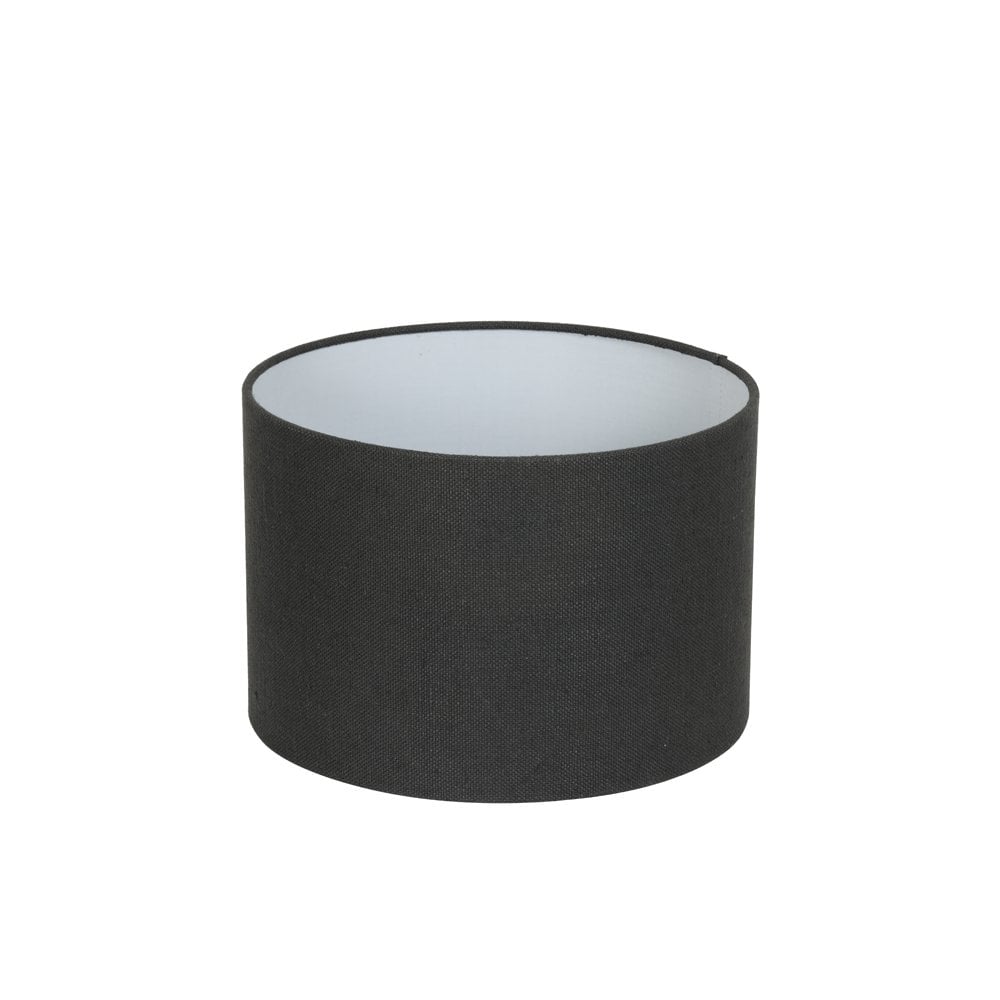 Anthracite Gray 30cm Cylinder Textile Lamp Shade - Livigno Collection