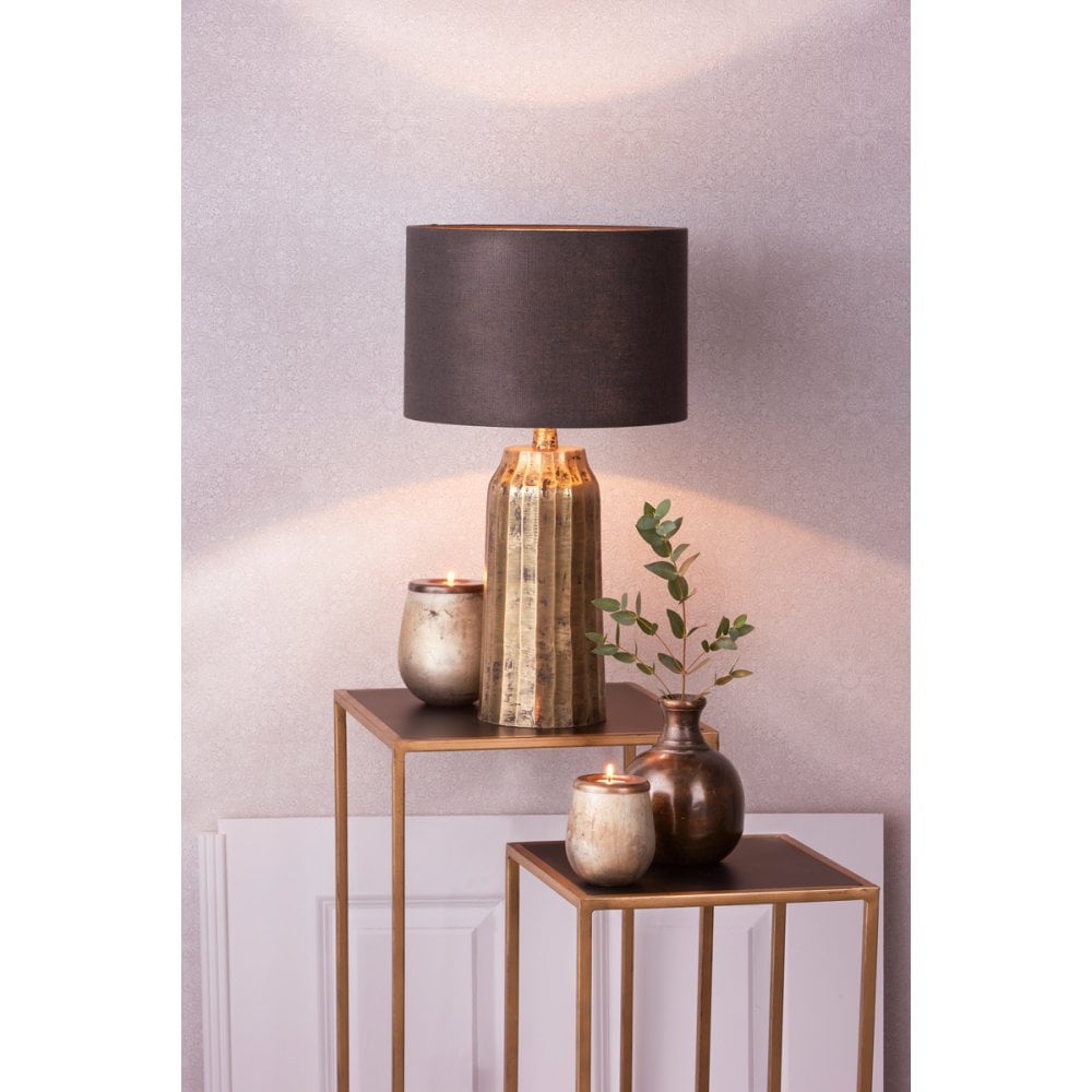 Anthracite Gray 30cm Cylinder Textile Lamp Shade - Livigno Collection