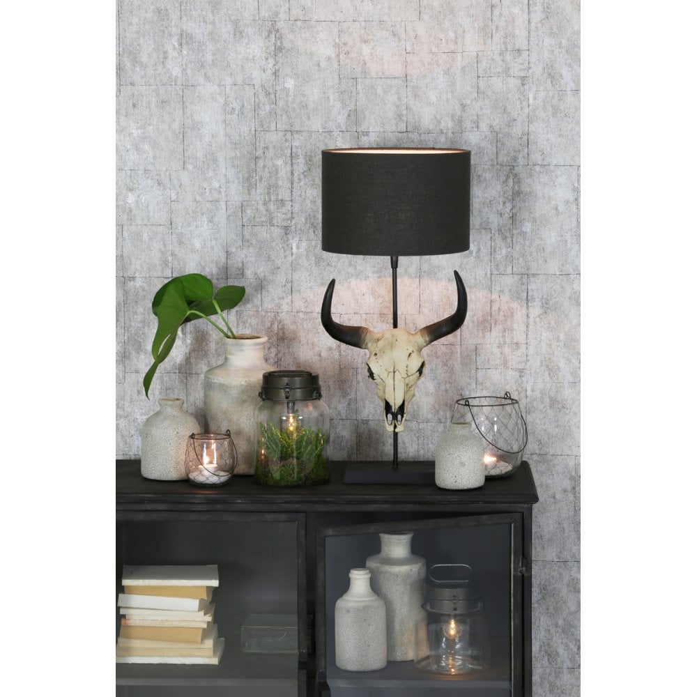 Anthracite Gray 30cm Cylinder Textile Lamp Shade - Livigno Collection