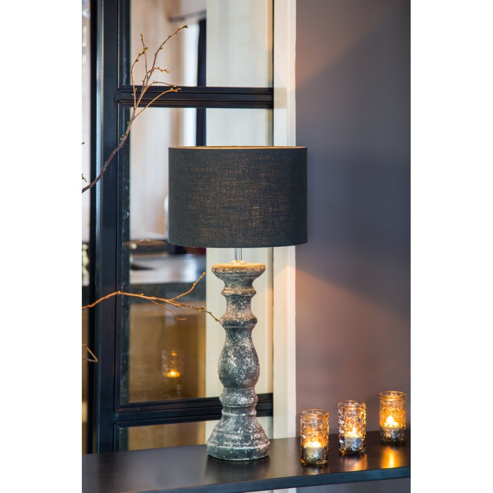 Anthracite Gray 30cm Cylinder Textile Lamp Shade - Livigno Collection