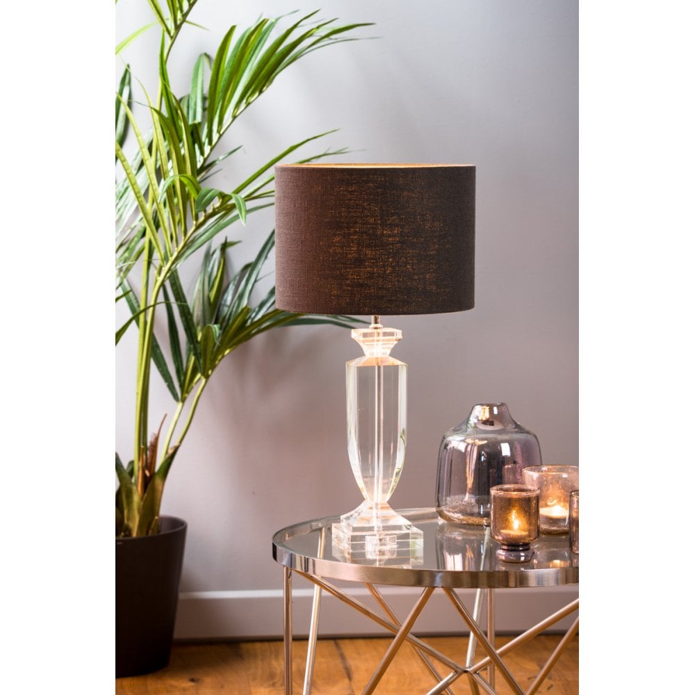 Anthracite Gray 30cm Cylinder Textile Lamp Shade - Livigno Collection