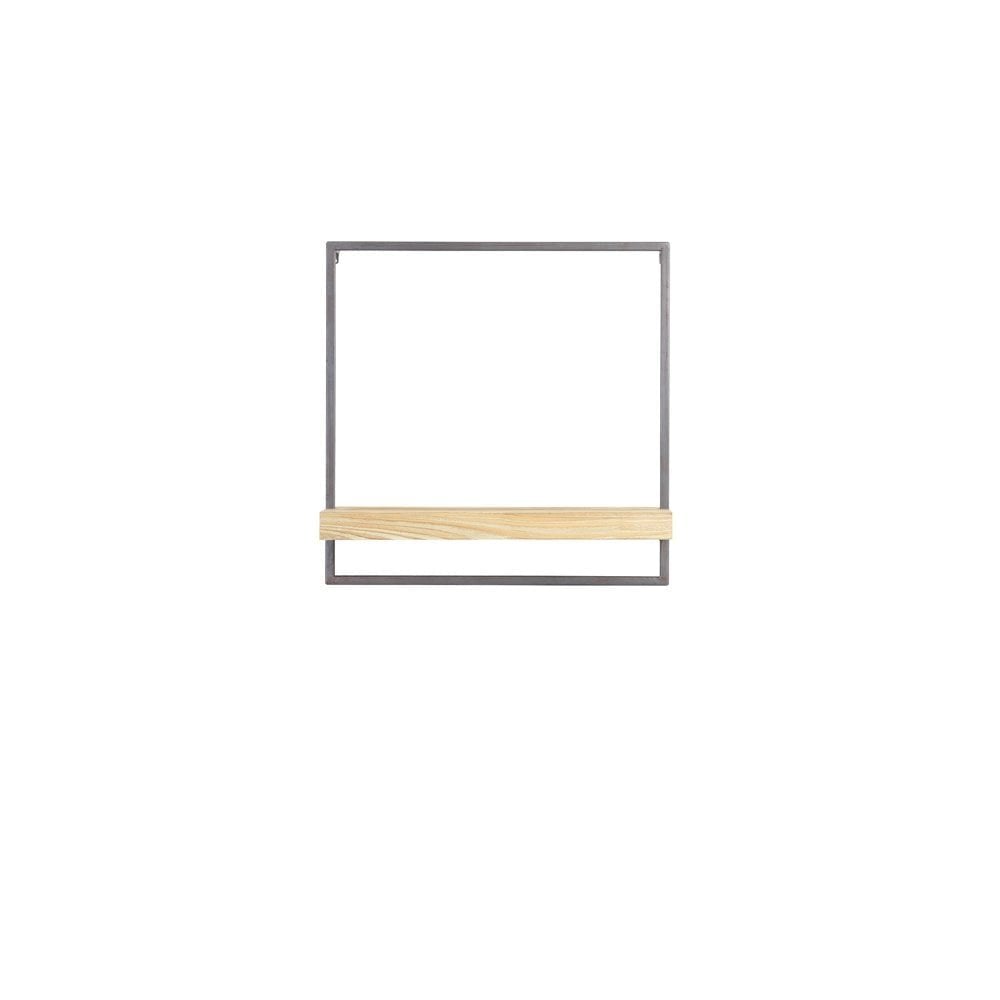 Natural Wood Rectangle Wall Shelf (50x15x50cm) - Maddison Collection