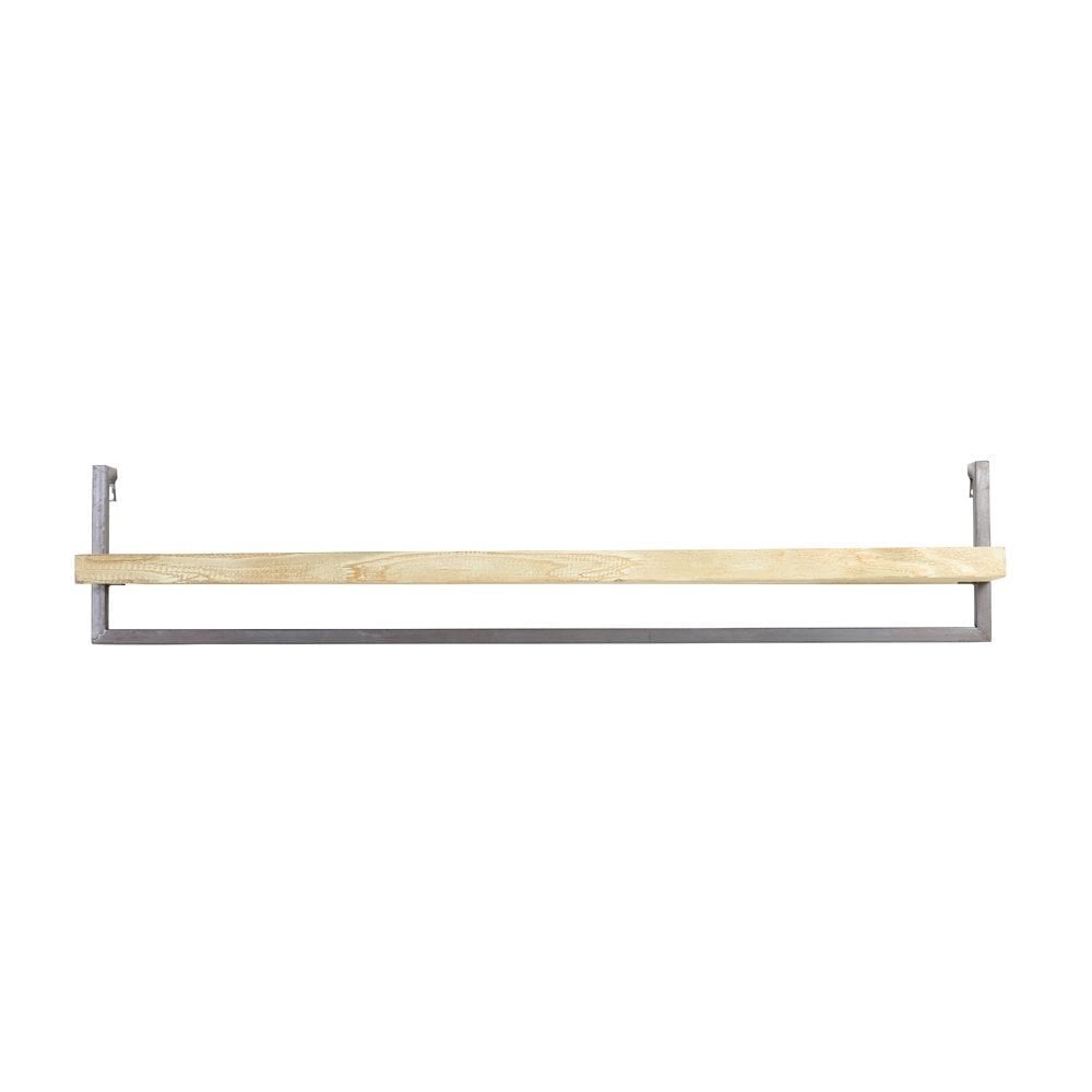 Natural Wooden Wall Shelf 120cm x 18cm x 24cm - Maddison Collection
