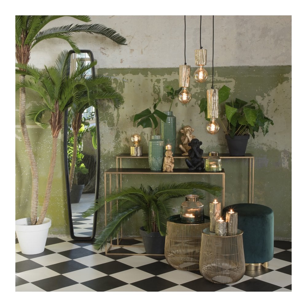 Golden Monkey Tealight Holder - 9.5x11x21cm Home Accent