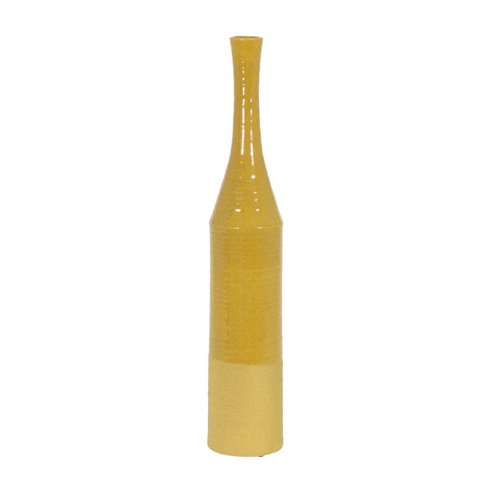 Elegant Ocher Ceramic Vase - Milas Collection, 69.5cm