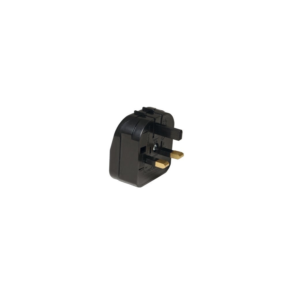 Black EU to UK Travel Plug Adapter