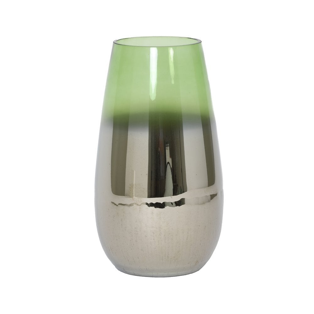 Emerald Whirlwind 23x40cm - Izeda Glass Vase in Metallic Green
