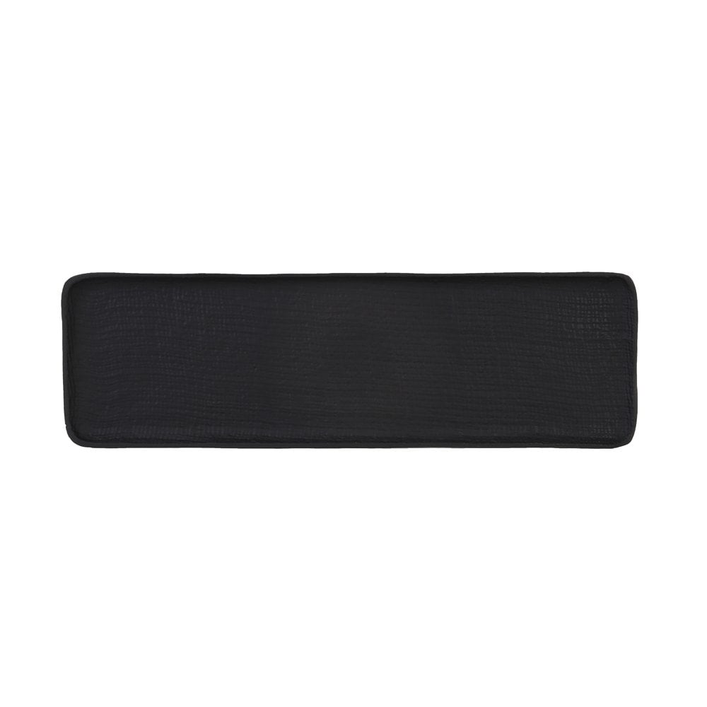 Rectangular Matte Black Decorative Metal Dish - 47cm x 15cm