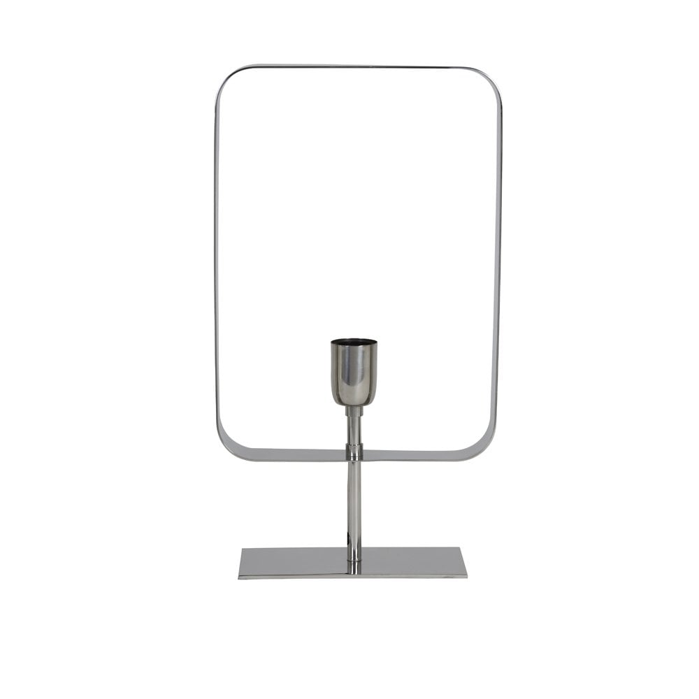 Sleek Silver Rectangle Table Lamp 25x10x45 cm with E27 Base
