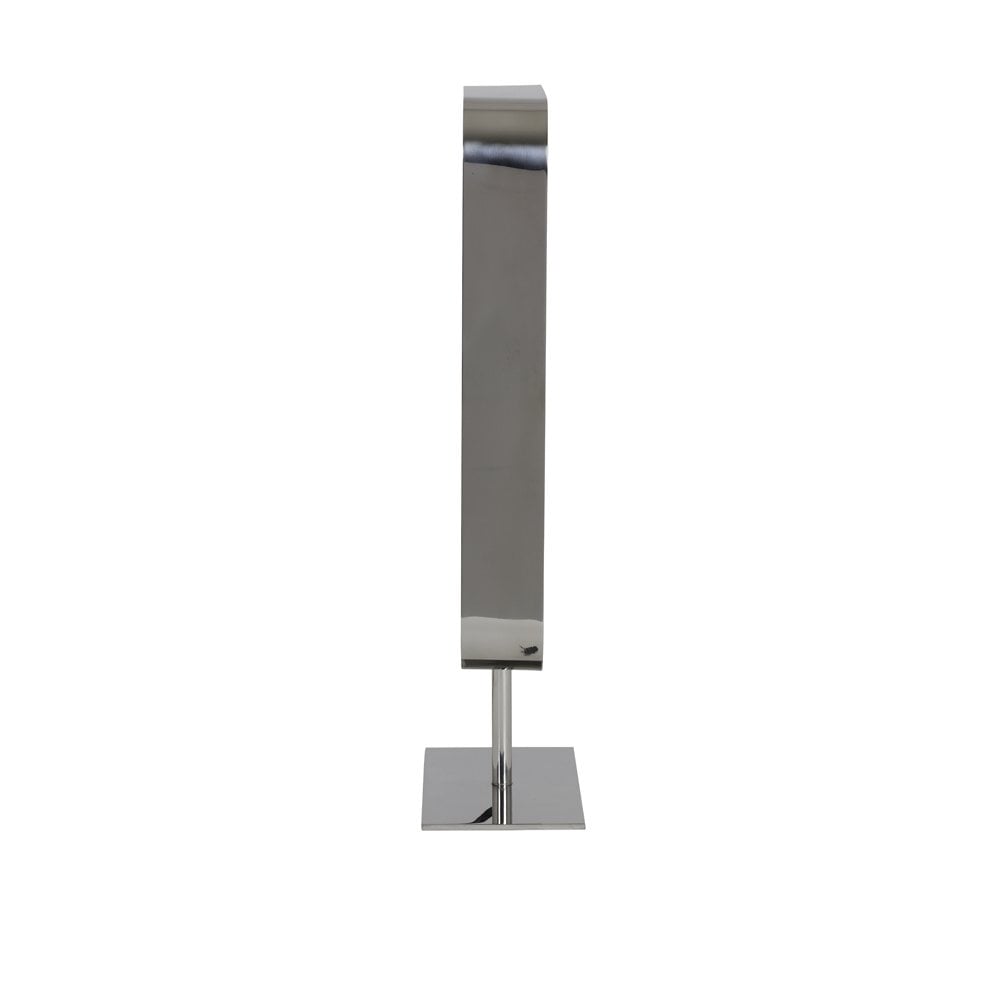 Sleek Silver Rectangle Table Lamp 25x10x45 cm with E27 Base