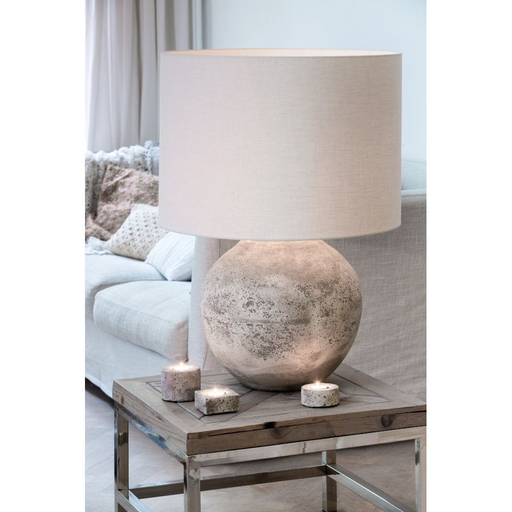 Livigno Egg White Round Textile Lamp Shade 50x38 cm
