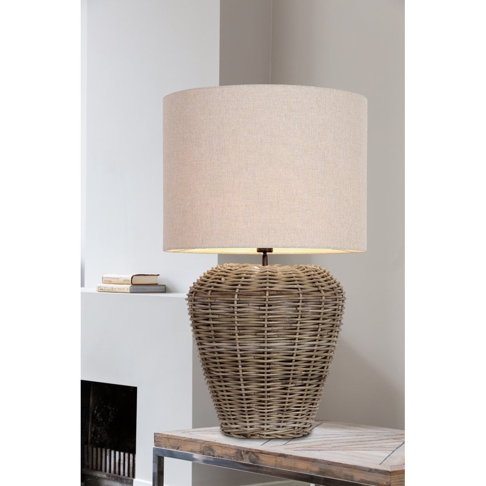 Livigno Natural Brown Textile Cylinder Lamp Shade 60x60x43cm