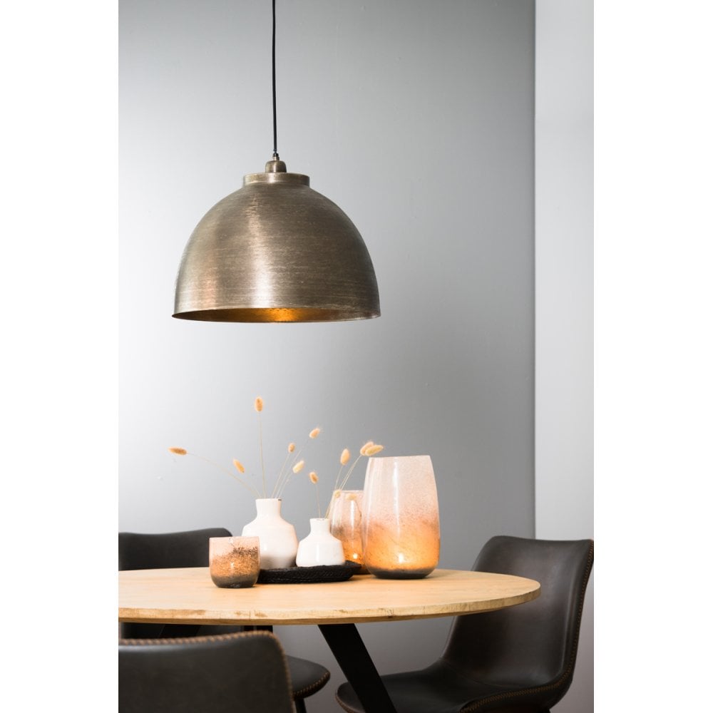 Kylie Dark Silver Industrial Pendant Light D45x32cm