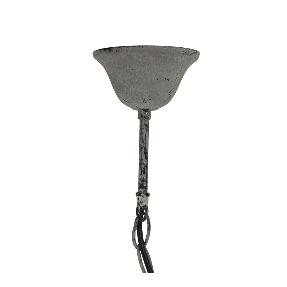 Rustic Luna Pendant Lamp with Beaded Design in Antique White - D52x61.5cm