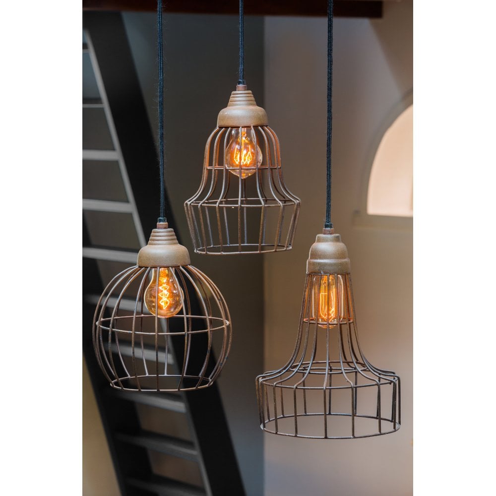 Rustic Birke Iron Pendant Light - 17cm Vintage Design