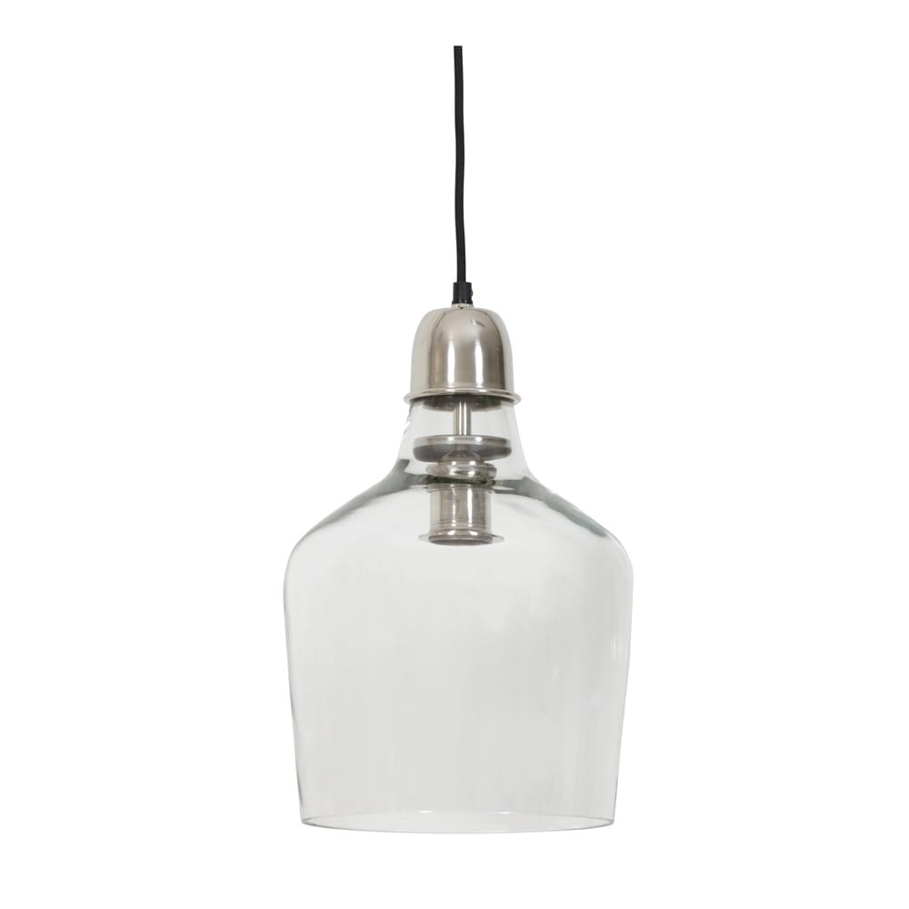 Elegant Sage Nickel Pendant Light - D23x37cm