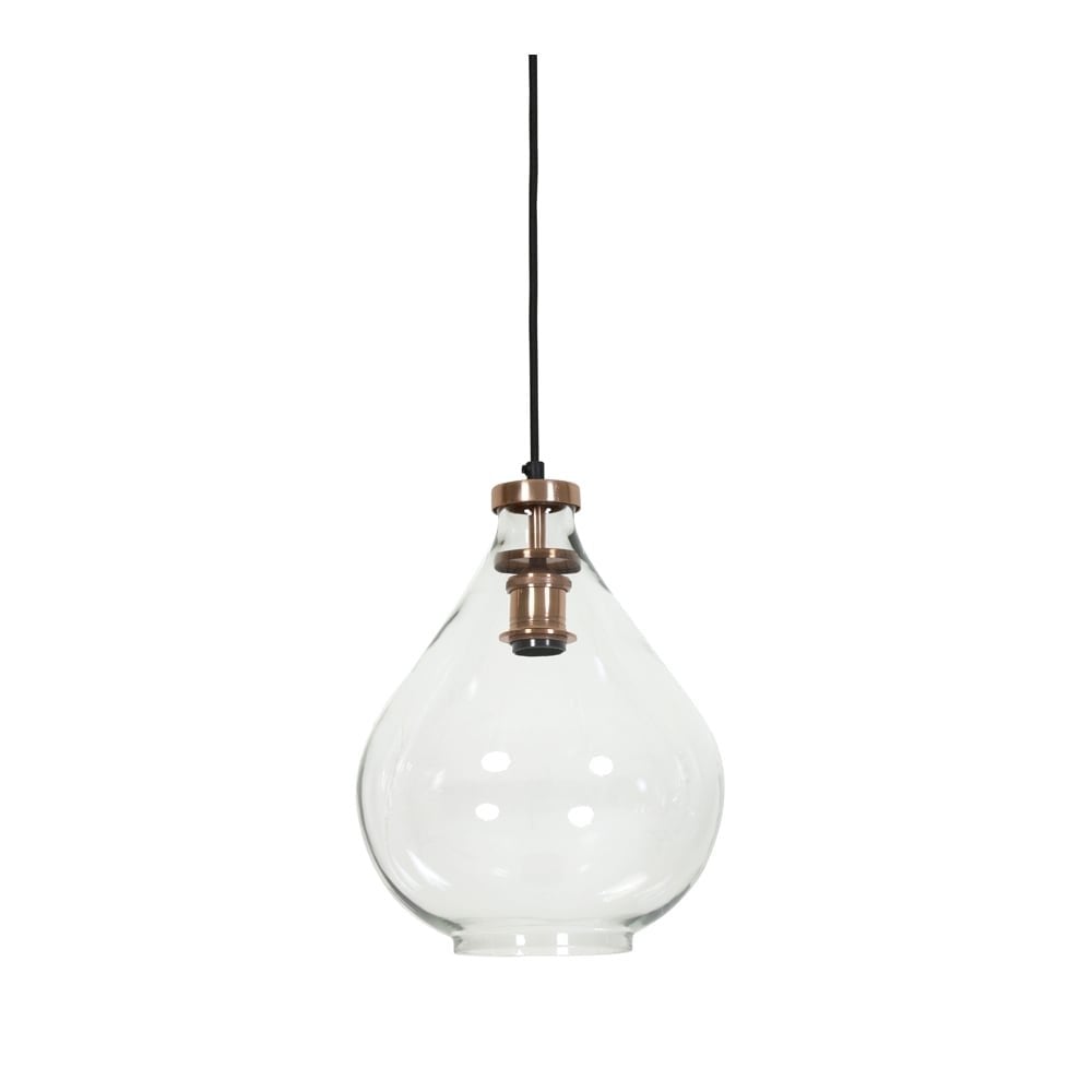 Modern Copper and Glass Pendant Lamp - Ilze Collection, 36cm Diameter