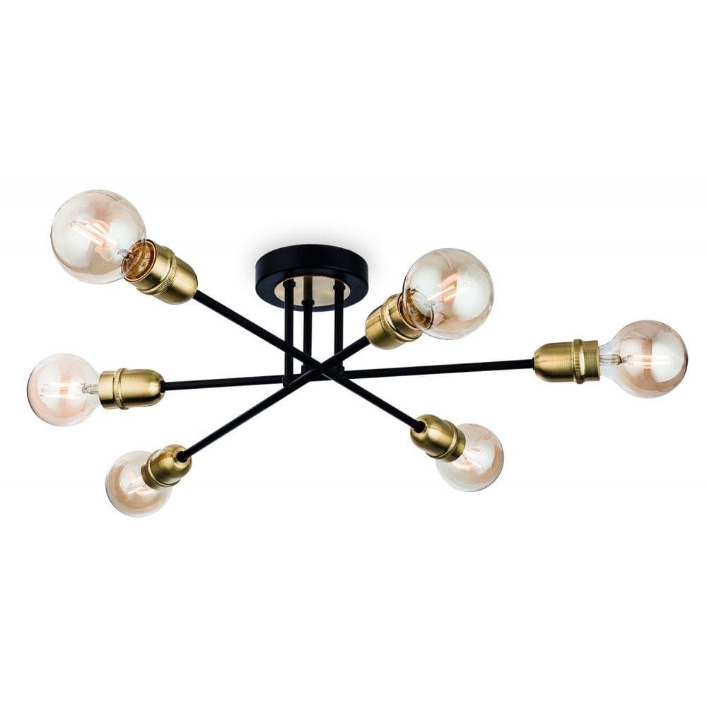 Artek Black and Brushed Brass Ceiling Flush Light