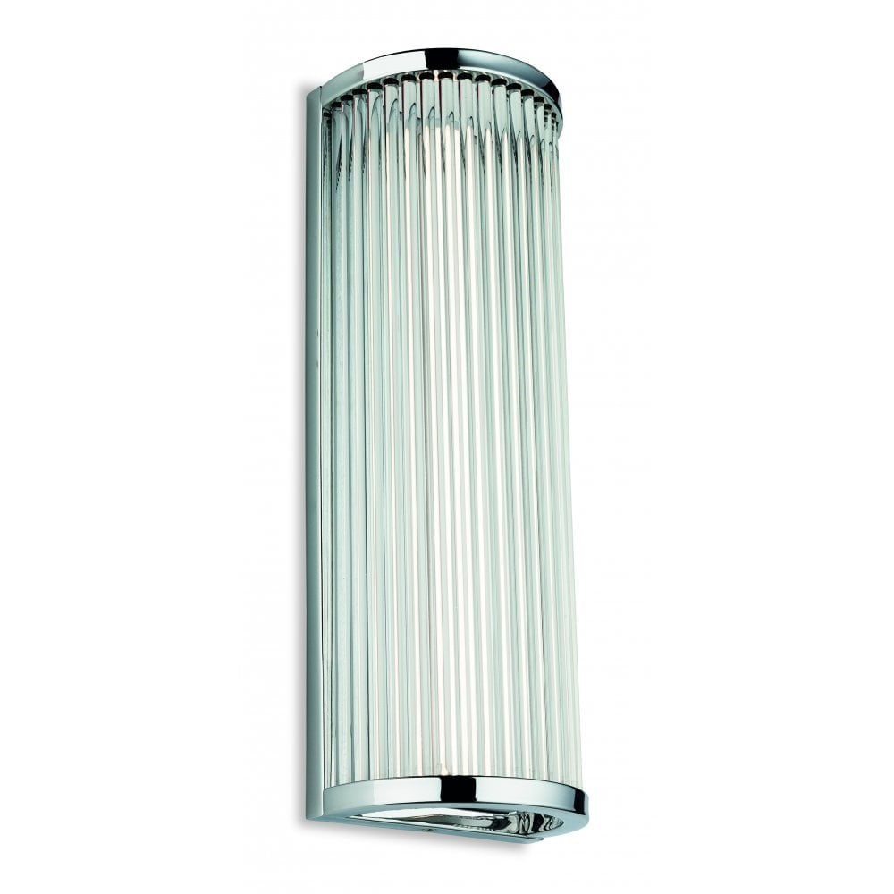 Luminous Chrome LED Wall Sconce with Clear Glass Accents