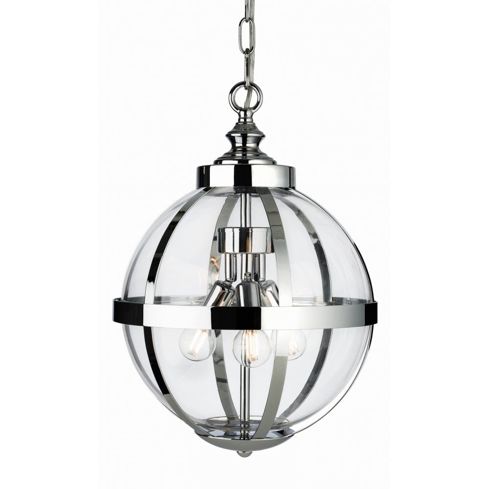 Luminous Chrome Glass Pendant - Flux Series