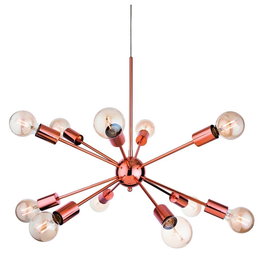Elegant Copper Artek 12-Light Chandelier