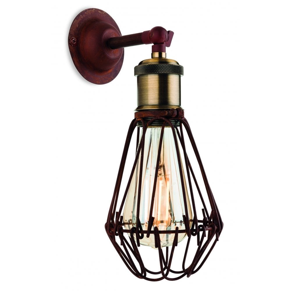 Rustic Brown Artek Single Wall Light Fixture