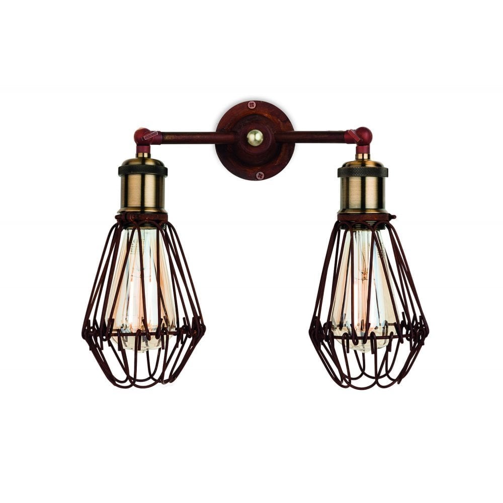 Artek Rustic Brown Dual Light Wall Fixture